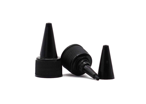 20mm PP Plastic Black Long Nozzle Cap 18mm Twist Top Cap For Screw Bottles