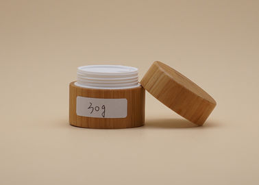 Round Shape Bamboo Cosmetic บรรจุภัณฑ์พลาสติกปริมาณภายใน 15g 30g