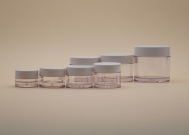 Clear PETG Round Cream Jar ABS White Cap ความทนทานสูงไม่แตกง่าย