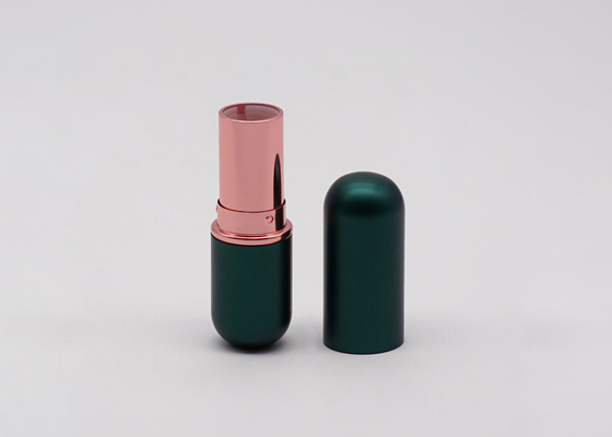 รูปไข่สีเขียวเข้ม Magnetic Empty Lip Balm Tubes