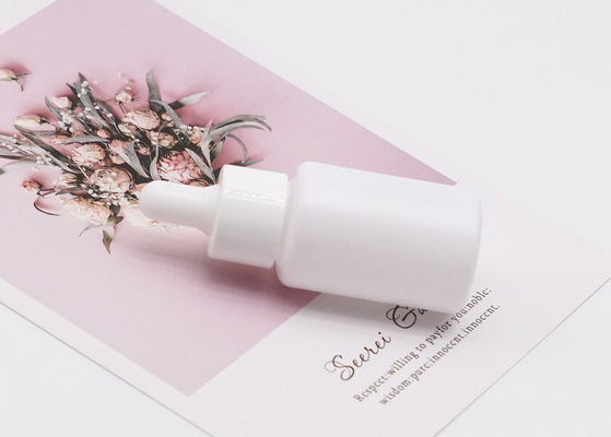 ขวดหยดแก้วทรงกระบอกสีขาว 15ml เครื่องสำอางน้ำมันหอมระเหยเปล่า