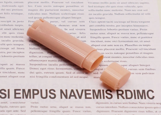 หลอดคอนเทนเนอร์ระงับกลิ่นกายรูปวงรีเปล่า 4.5g ลิปบาล์มพลาสติกสีส้มอ่อน